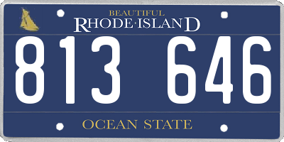 RI license plate 813646