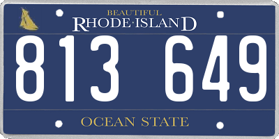 RI license plate 813649