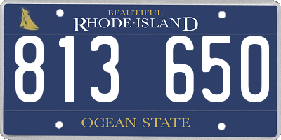 RI license plate 813650