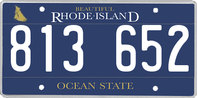 RI license plate 813652