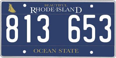 RI license plate 813653