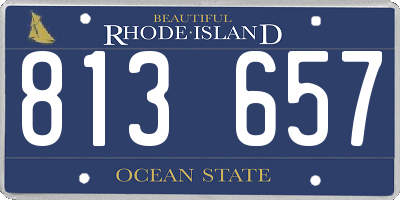 RI license plate 813657