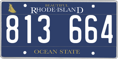 RI license plate 813664