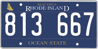 RI license plate 813667