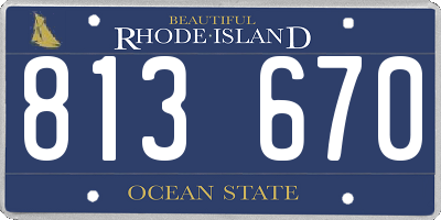 RI license plate 813670