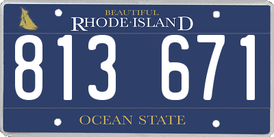 RI license plate 813671