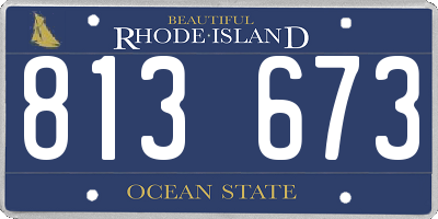 RI license plate 813673