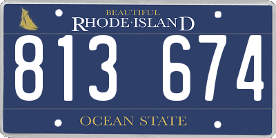 RI license plate 813674