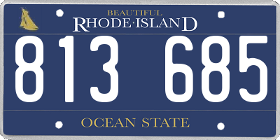RI license plate 813685
