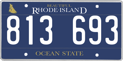 RI license plate 813693