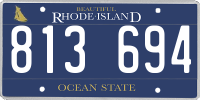 RI license plate 813694