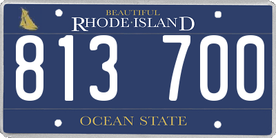 RI license plate 813700