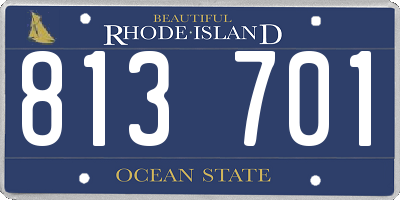RI license plate 813701