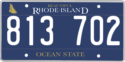 RI license plate 813702
