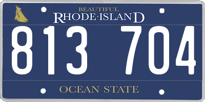 RI license plate 813704