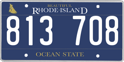 RI license plate 813708