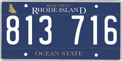 RI license plate 813716