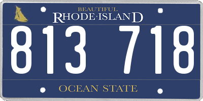 RI license plate 813718