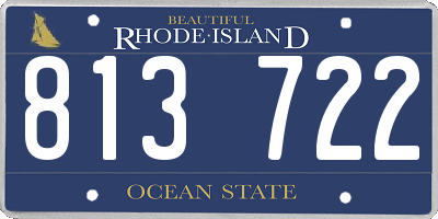 RI license plate 813722