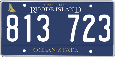 RI license plate 813723