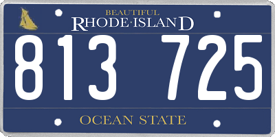 RI license plate 813725