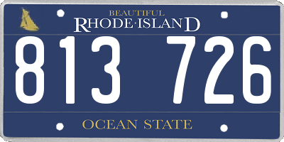 RI license plate 813726