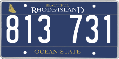RI license plate 813731
