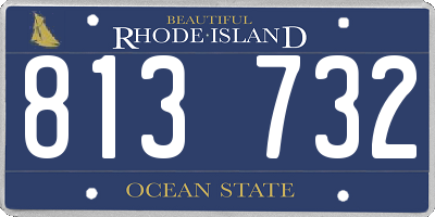 RI license plate 813732