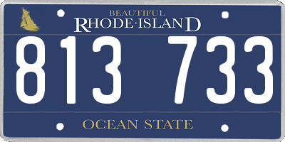 RI license plate 813733