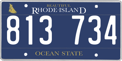 RI license plate 813734