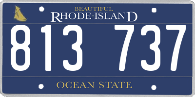 RI license plate 813737
