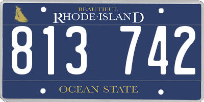 RI license plate 813742