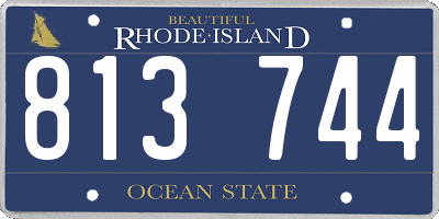 RI license plate 813744