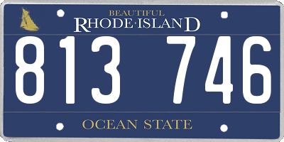 RI license plate 813746