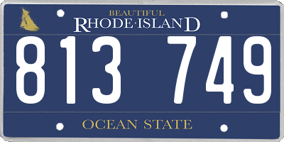 RI license plate 813749