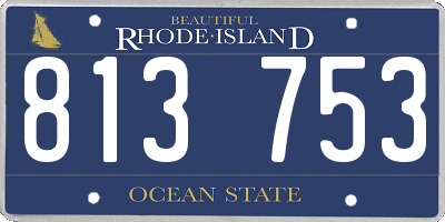 RI license plate 813753