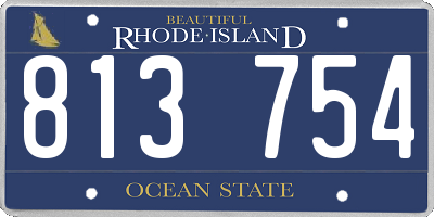RI license plate 813754