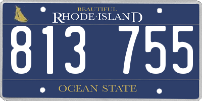 RI license plate 813755