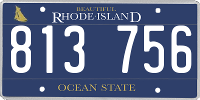 RI license plate 813756