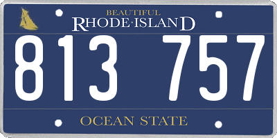 RI license plate 813757