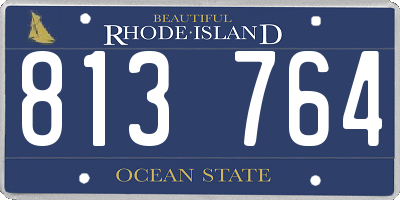 RI license plate 813764
