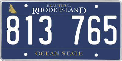 RI license plate 813765