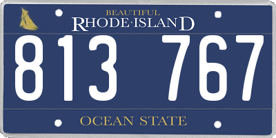 RI license plate 813767