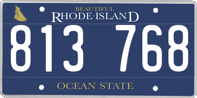 RI license plate 813768
