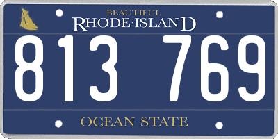 RI license plate 813769