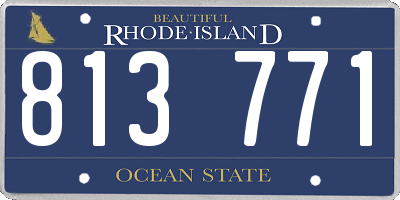 RI license plate 813771
