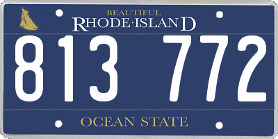 RI license plate 813772