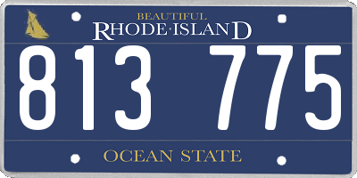 RI license plate 813775