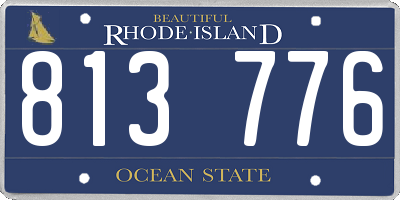 RI license plate 813776