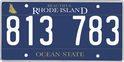 RI license plate 813783
